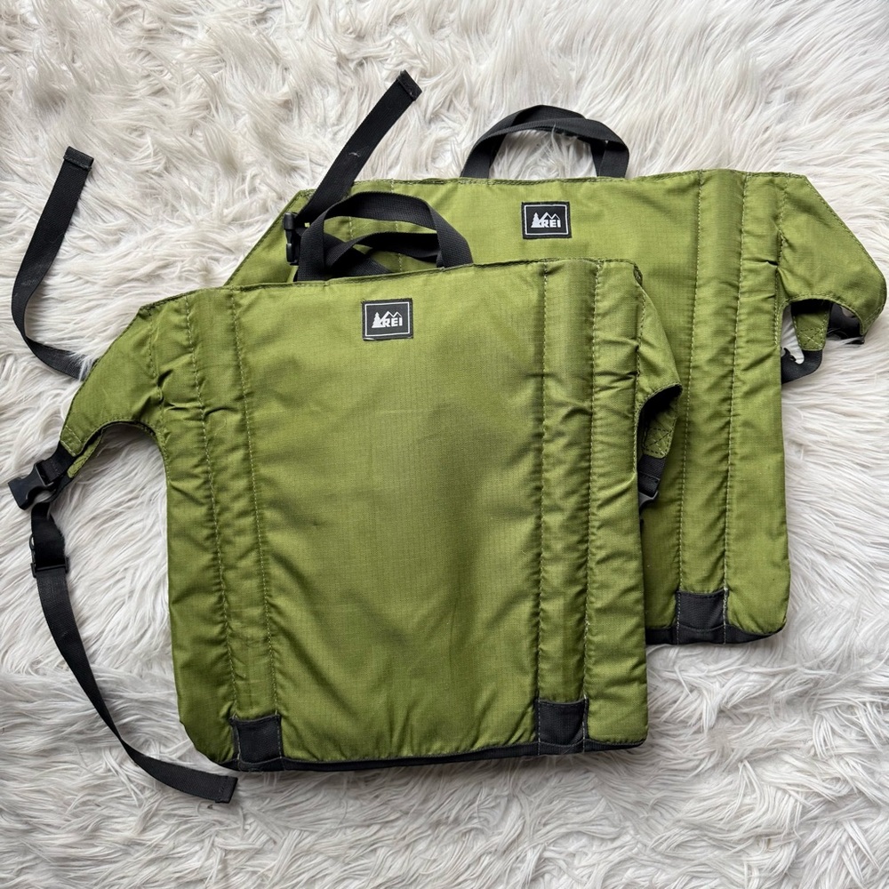REI Olive Military Green Camping Outdoors Stadium Travel Chair Pads Bundle (2)